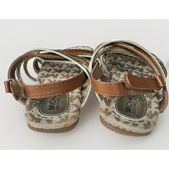 Michael Kors Baby‎ Girl Sandals Brown & Gold Size 10 Pre-owned - Picture 6 of 10